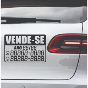 Adesivo em Vinil Vende-se Para Carro Preto ou Branco Vinil Imprimax 20x30cm Preto e Branco   