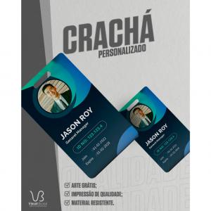 Crachá em PVC Personalizado + Arte PVC de 0,76mm. 5,5 x 8,5cm. Digital frente ou frente e verso.   