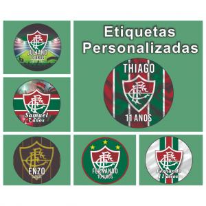 Etiqueta Adesiva Personalizada Fluminense Para Lembrancinhas e Aniversário 4x4cm 60 ou 120 Unidades Adesivo Vinil 4x4    