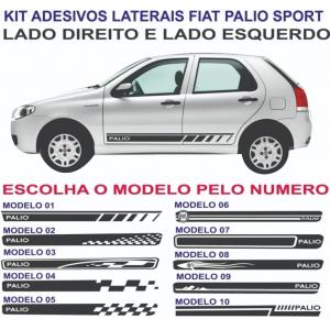 Faixa Adesivo Lateral esportiva automotiva Fiat Pálio (Direito e Esquerdo), Vários Modelos e cores !! Vinil Altak 150x9cm    