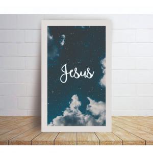 Placa Decorativa em MDF 3MM Religioso Jesus Nuvem cristão MDF 3MM 21x34cm    