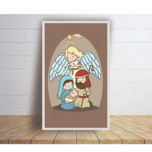 Placa Decorativa em MDF 3MM Religioso Maria e José Católico Cristão MDF 3MM 21x34cm    