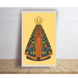 Placa Decorativa em MDF 3MM Religioso Nossa Senhora Católico Cristão MDF 3MM 21x34cm    