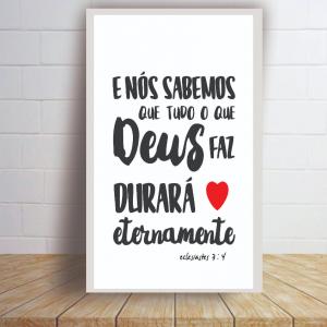 Placa Decorativa em MDF 3MM Religioso Salmos Eclesiastes 3:4 Cristão MDF 3MM 21x34cm    