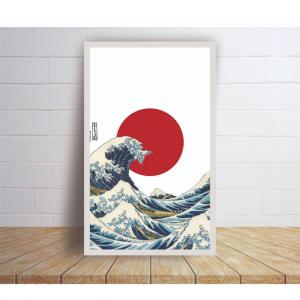 Placa Decorativa Quadro Onda Kanagawa Japão 21x34cm MDF 3MM 21x34cm    