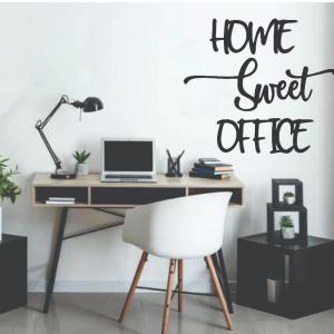 Quadro decorativo em MDF 3MM Home Sweet Office para Home Office Escultura MDF 3MM 21x34cm   Laser 